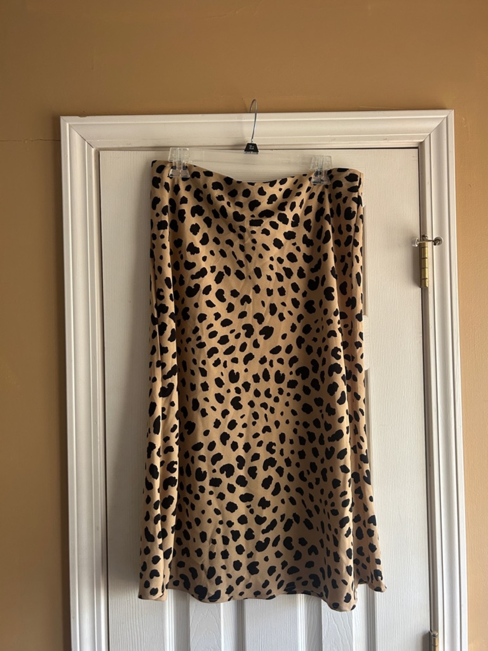 Rachel Zoe Tan Leopard Print Midi Skirt